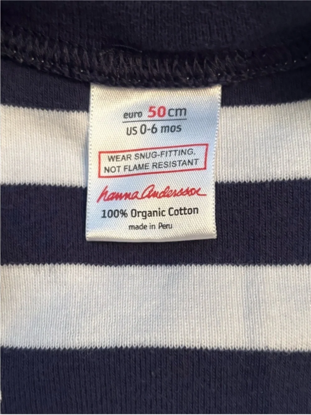 Hanna Andersson Night Night Sleeper in Navy Striped | Size 0-6m (50cm)